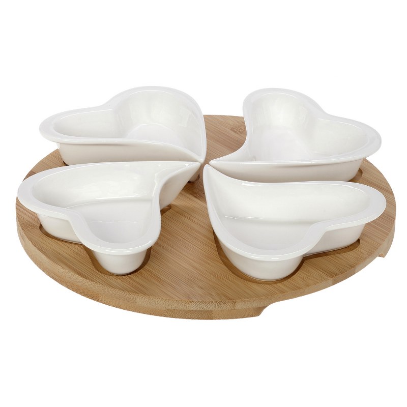 Ορντεβιέρα 4 Θέσεων Πορσελάνης-Bamboo Lotos CRYSPO TRIO 65.000.131 (Υλικό: Πορσελάνη, Χρώμα: Λευκό) - CRYSPO TRIO - 65.000.131